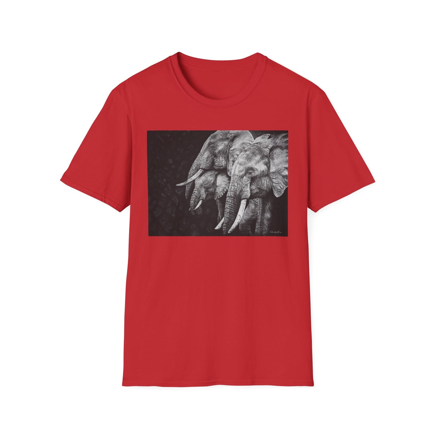 Brushland Bond. Elephant Art Unisex Softstyle T-Shirt