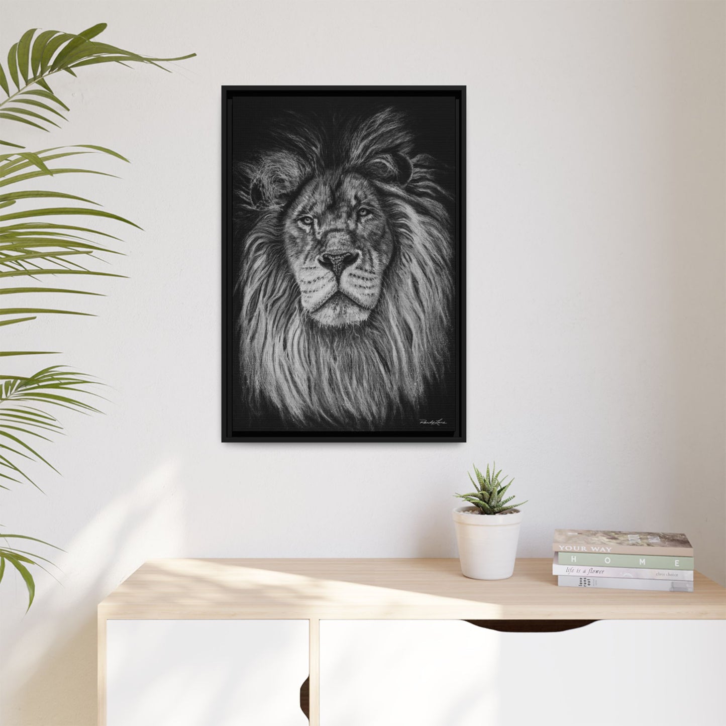 The Mane Event, Matte Canvas Lion Prints, Framed (Multi-color)
