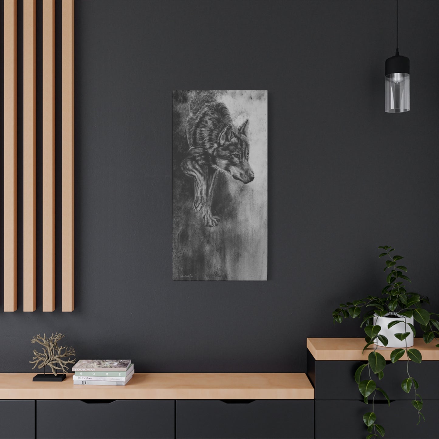 Specter, Wolf Painting Matte Canvas Print — Stretched Wildlife Wall Art