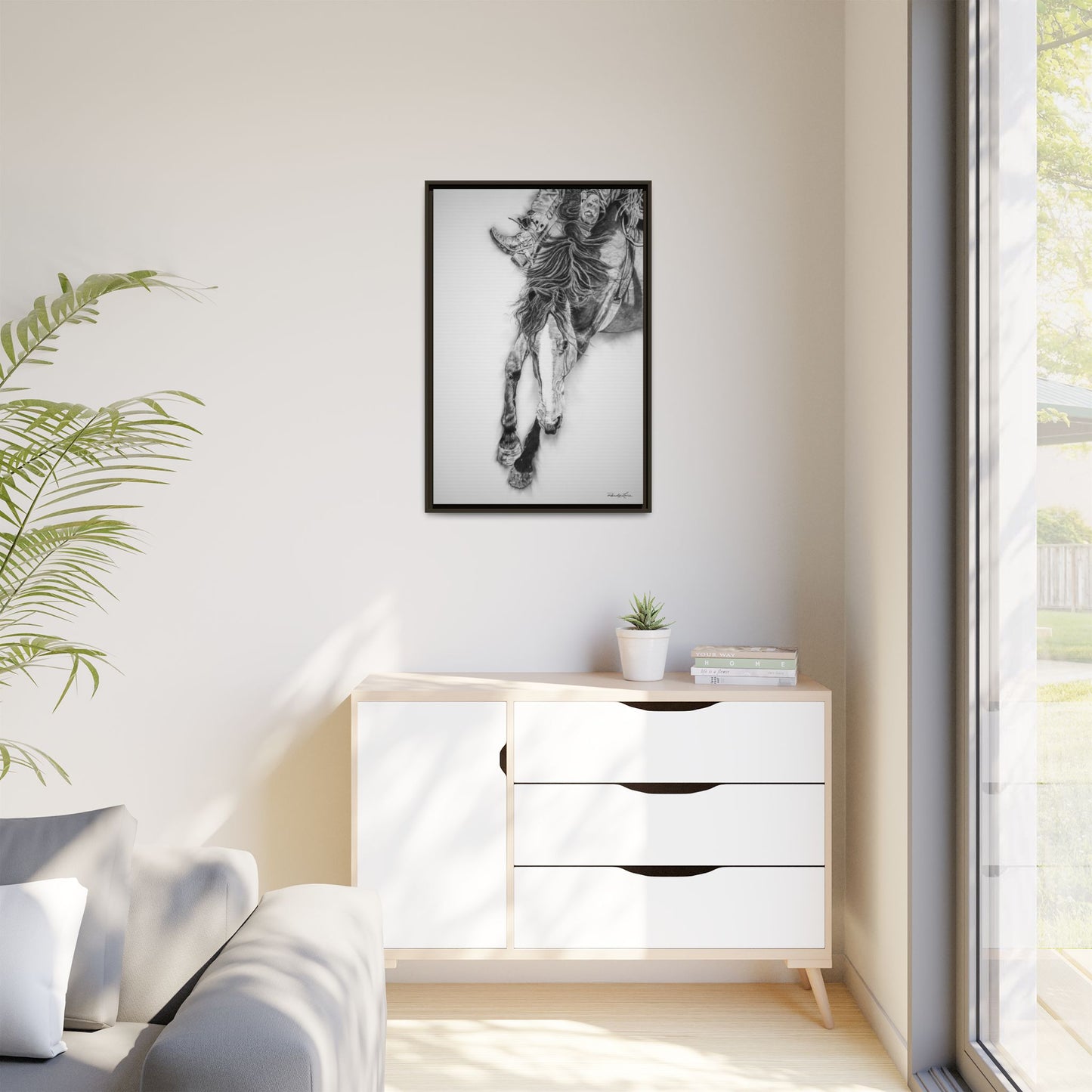 Crazy 8. Framed Stretched Matte Canvas Rodeo Art Print