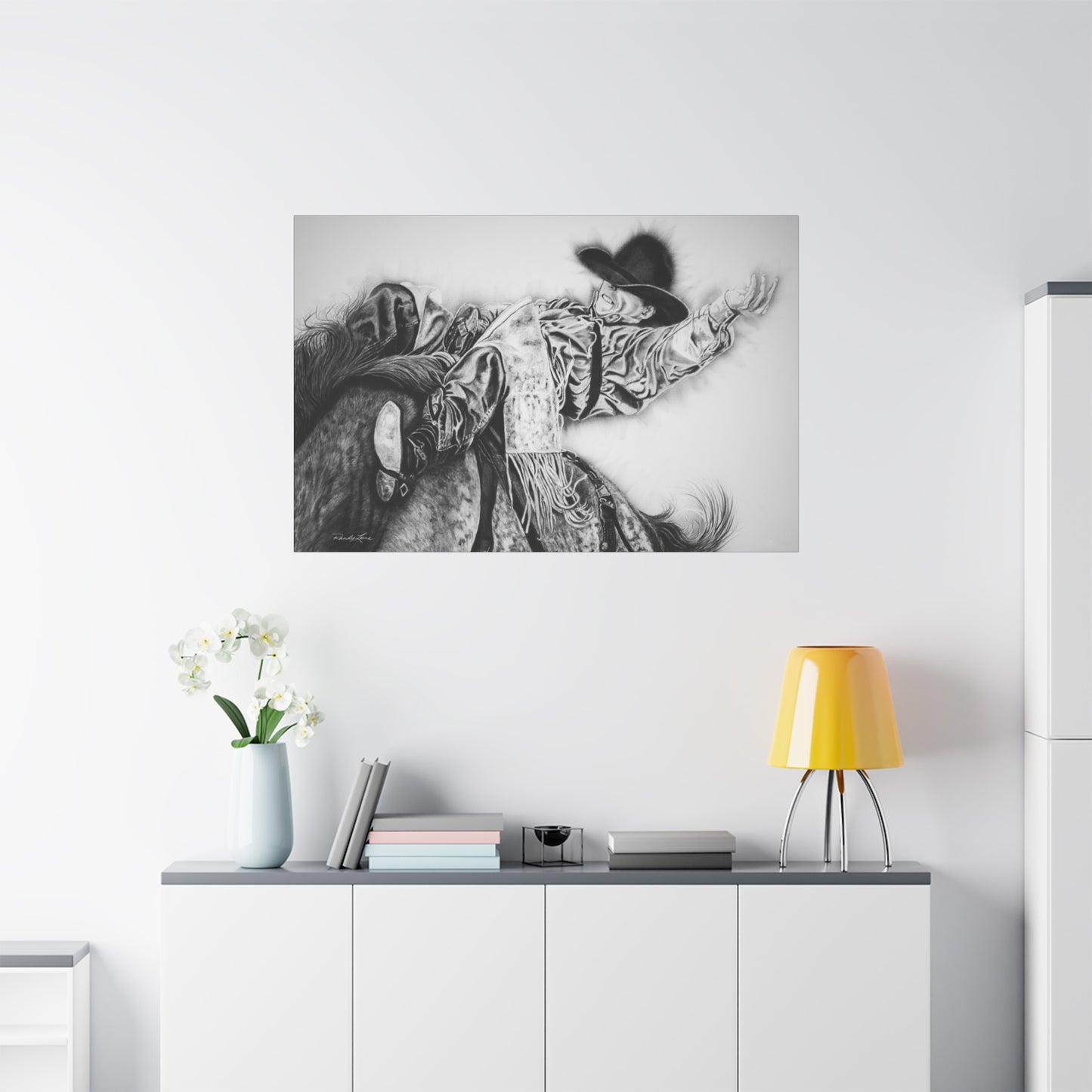 Go Time. Stretched Matte Canvas Rodeo Art