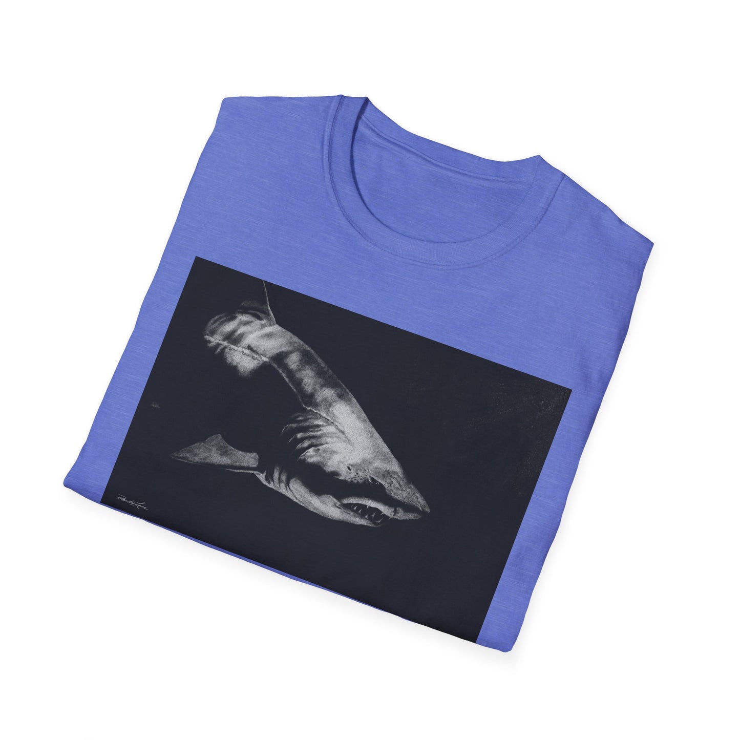 Below, Shark theme Unisex Soft T-Shirt