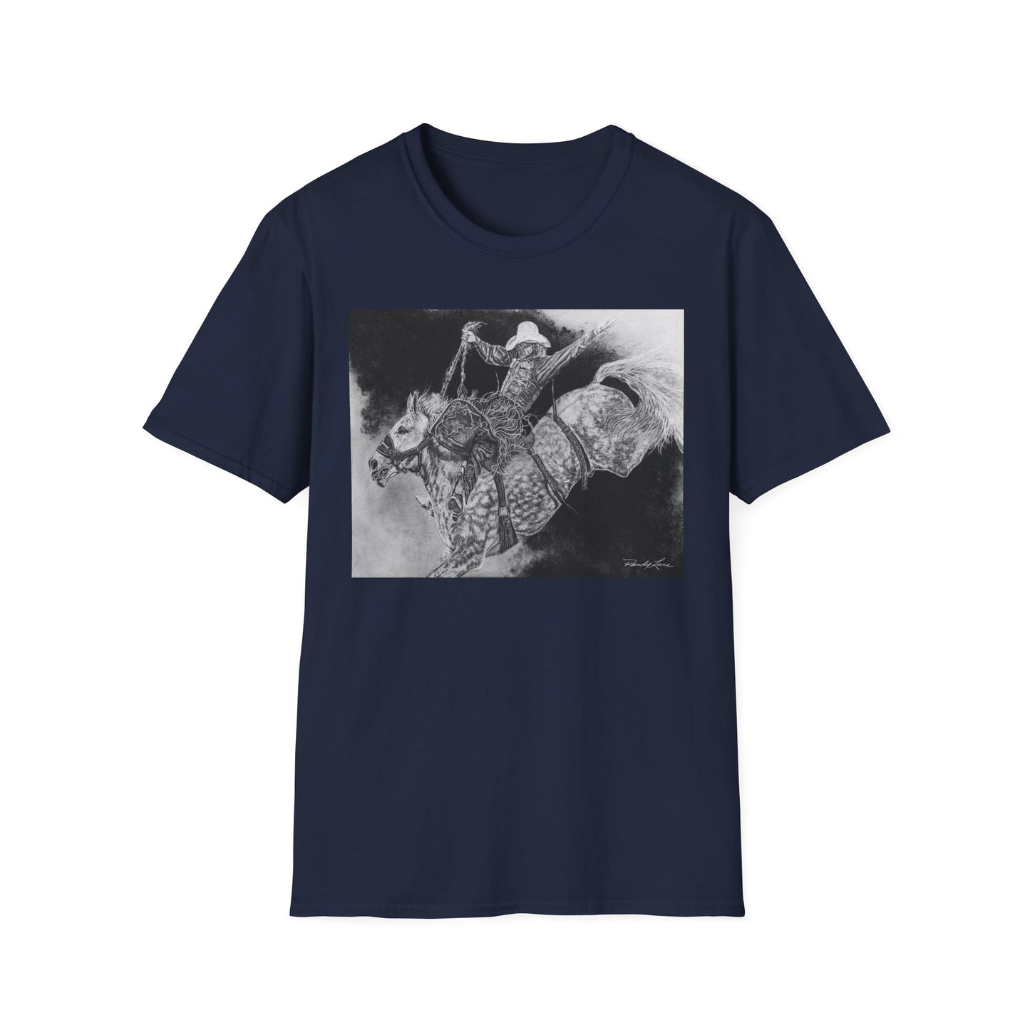 Big Grey, Rodeo Bareback Bronc Painting T-Shirt