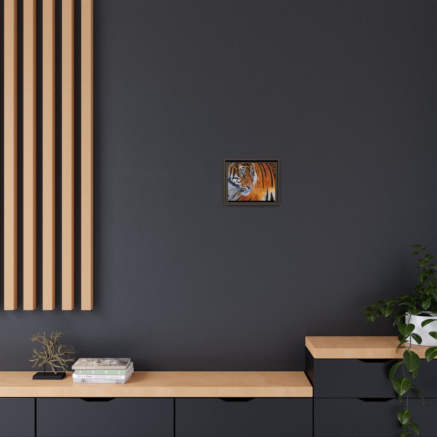 Tiger Stripe, Framed Tiger Canvas Print