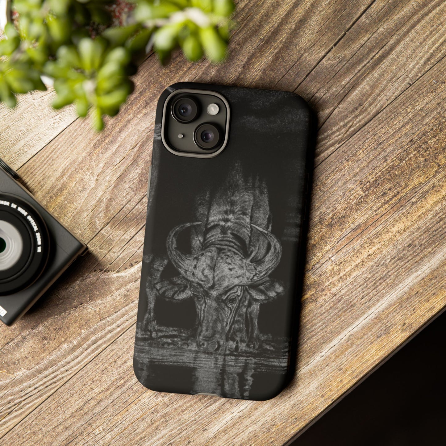 The Waterhole, Cape Buffalo Tough Phone Cases