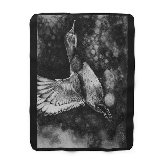 Flare, Cozy Sherpa Fleece Blanket with Duck Design