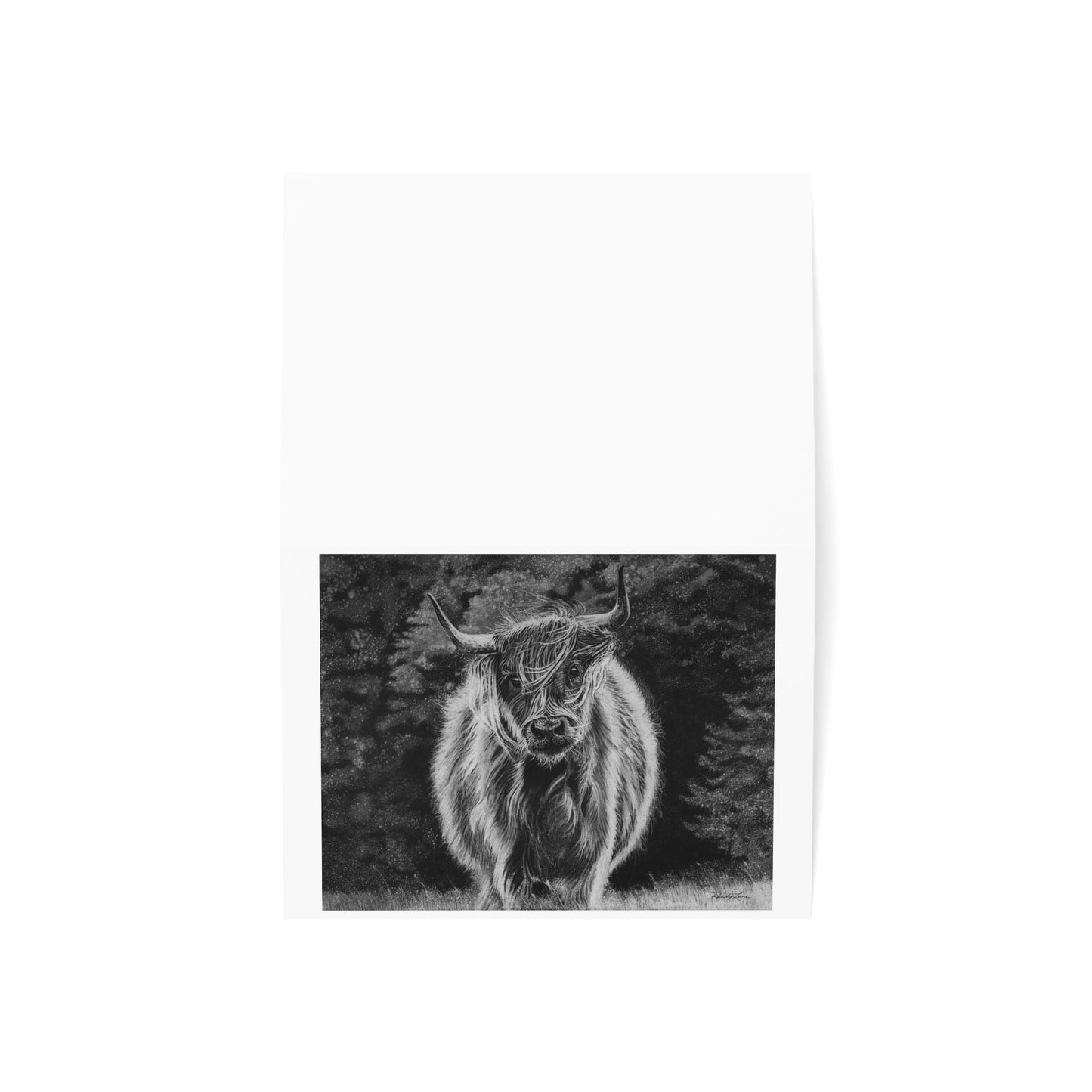 Ragamuffin. Highland Cow Greeting Cards Set