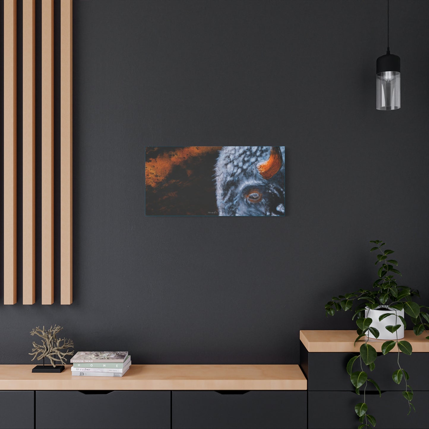 Storm Bison,  Canvas Wall Art