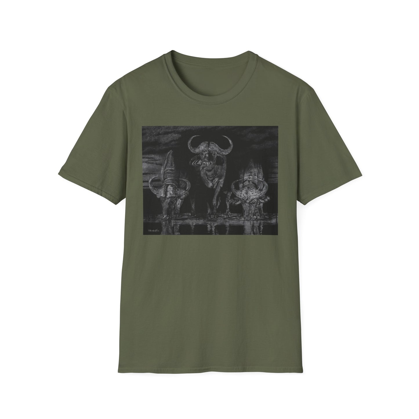 The Waterhole, Cape Buffalo Unisex T-Shirt - Softstyle Tee