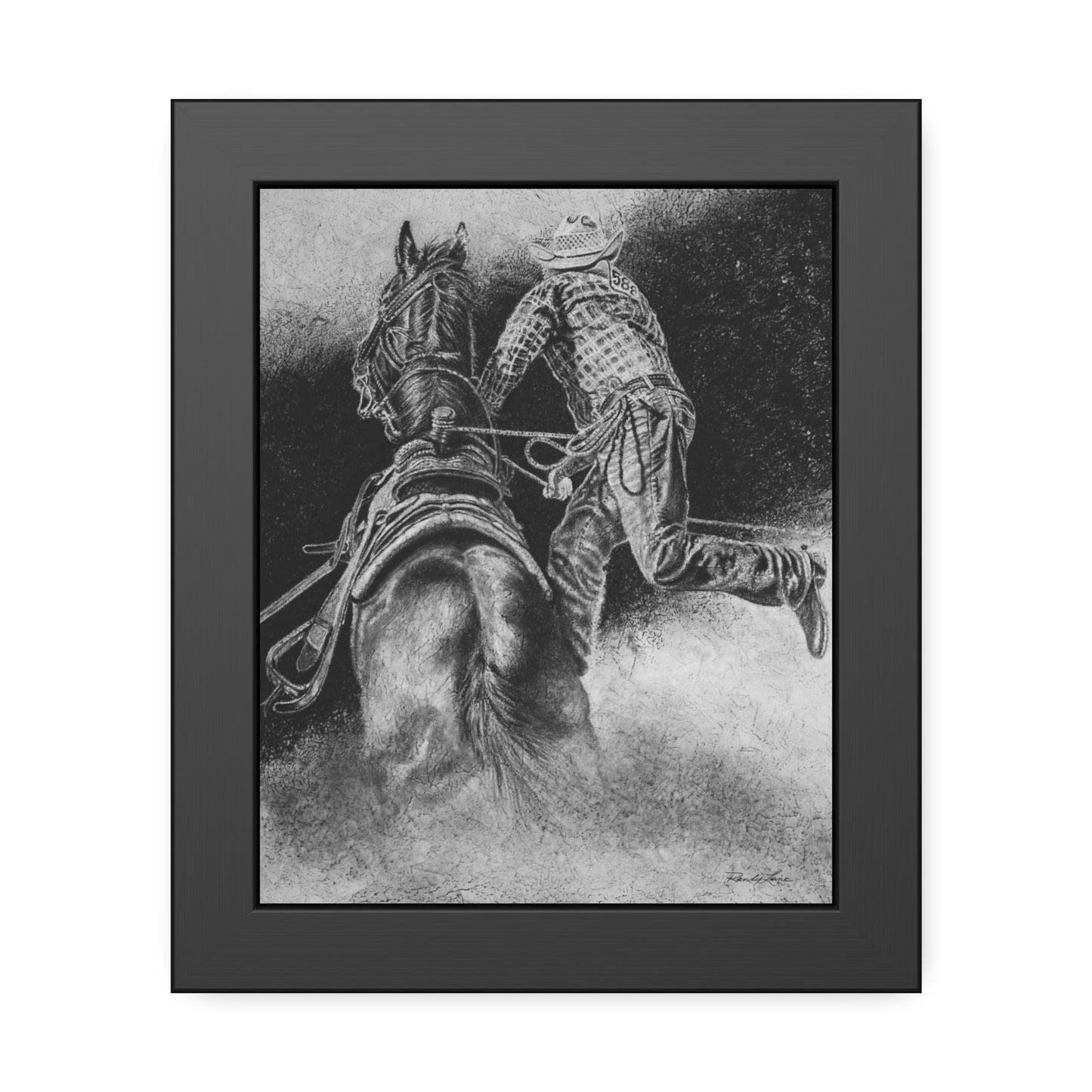The Dismount. Steer Roper Framed Fine Art Print