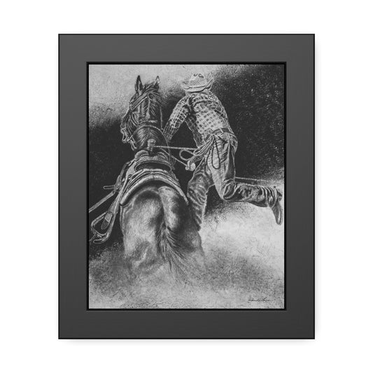 The Dismount. Steer Roper Framed Fine Art Print