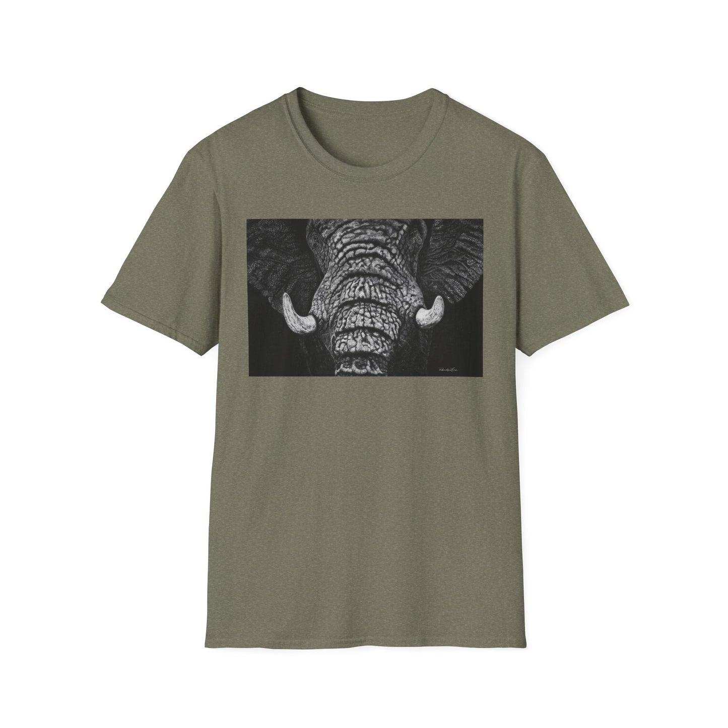 Ebony and Ivory, Elephant Graphic Unisex Softstyle T-Shirt