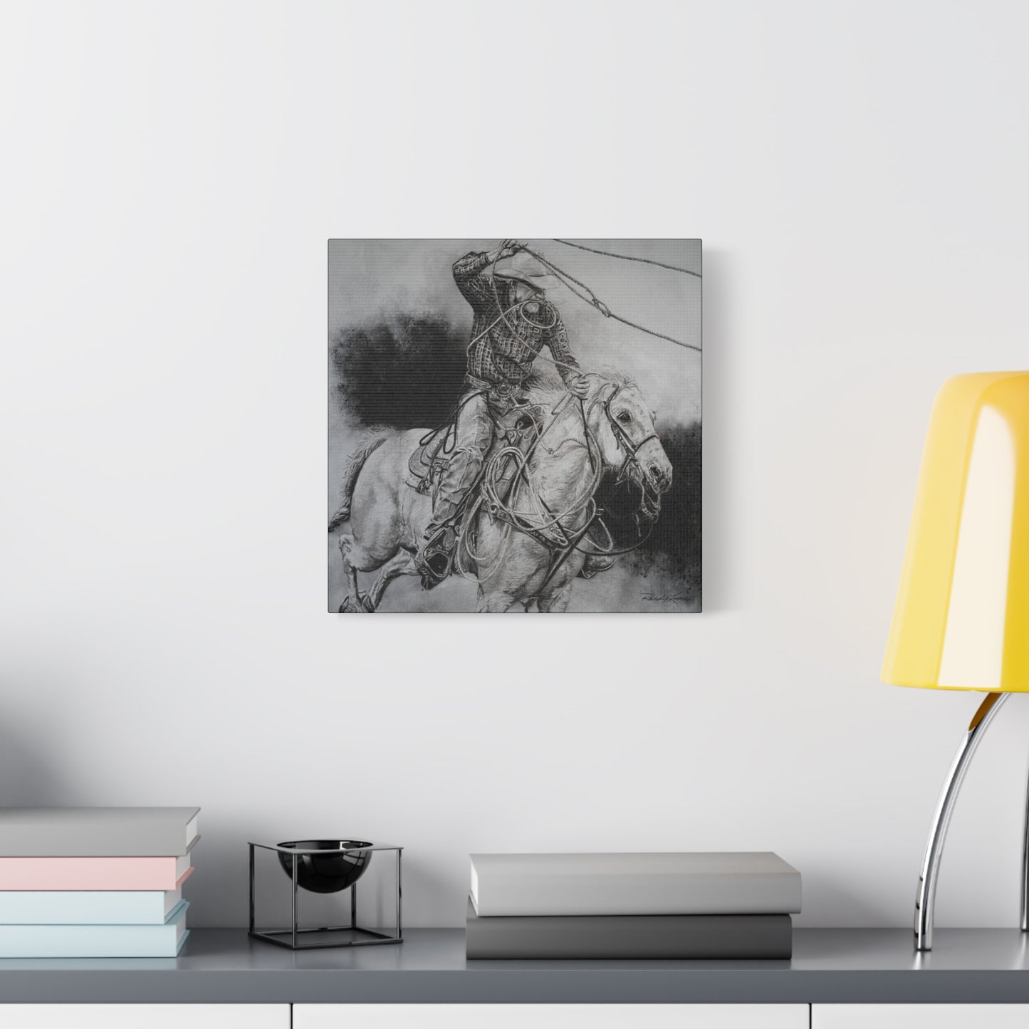 Let it Fly, Rodeo Tie-down Roper, Stretched Canvas Matte Print
