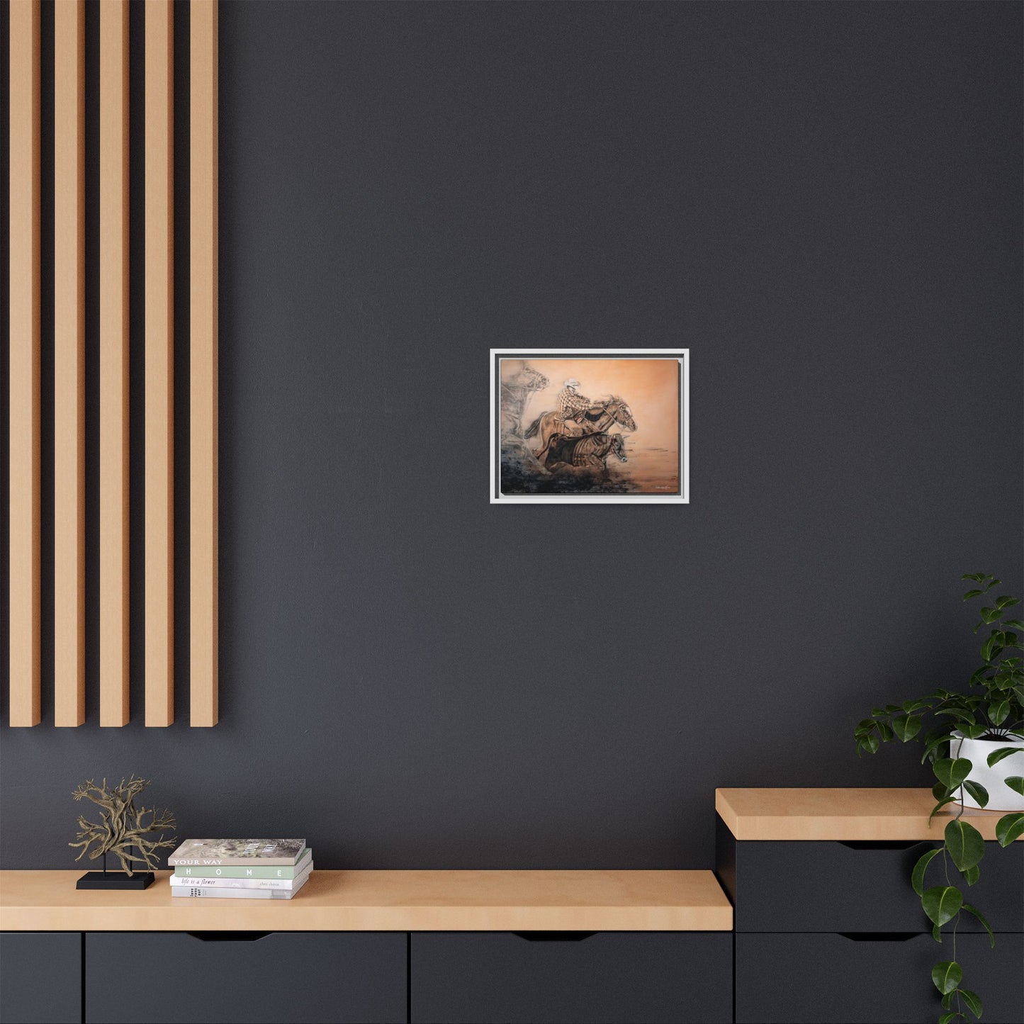 Get Some. Bulldogging Framed Stretched Matte Canvas Print