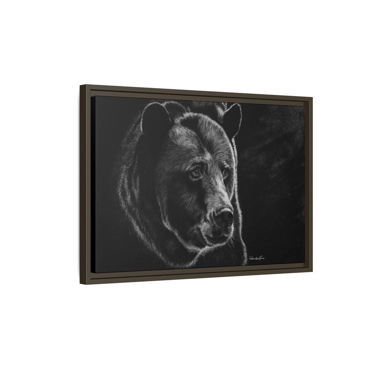 Dominance, Bear Portrait Stretched Framed Matte Canvas Print