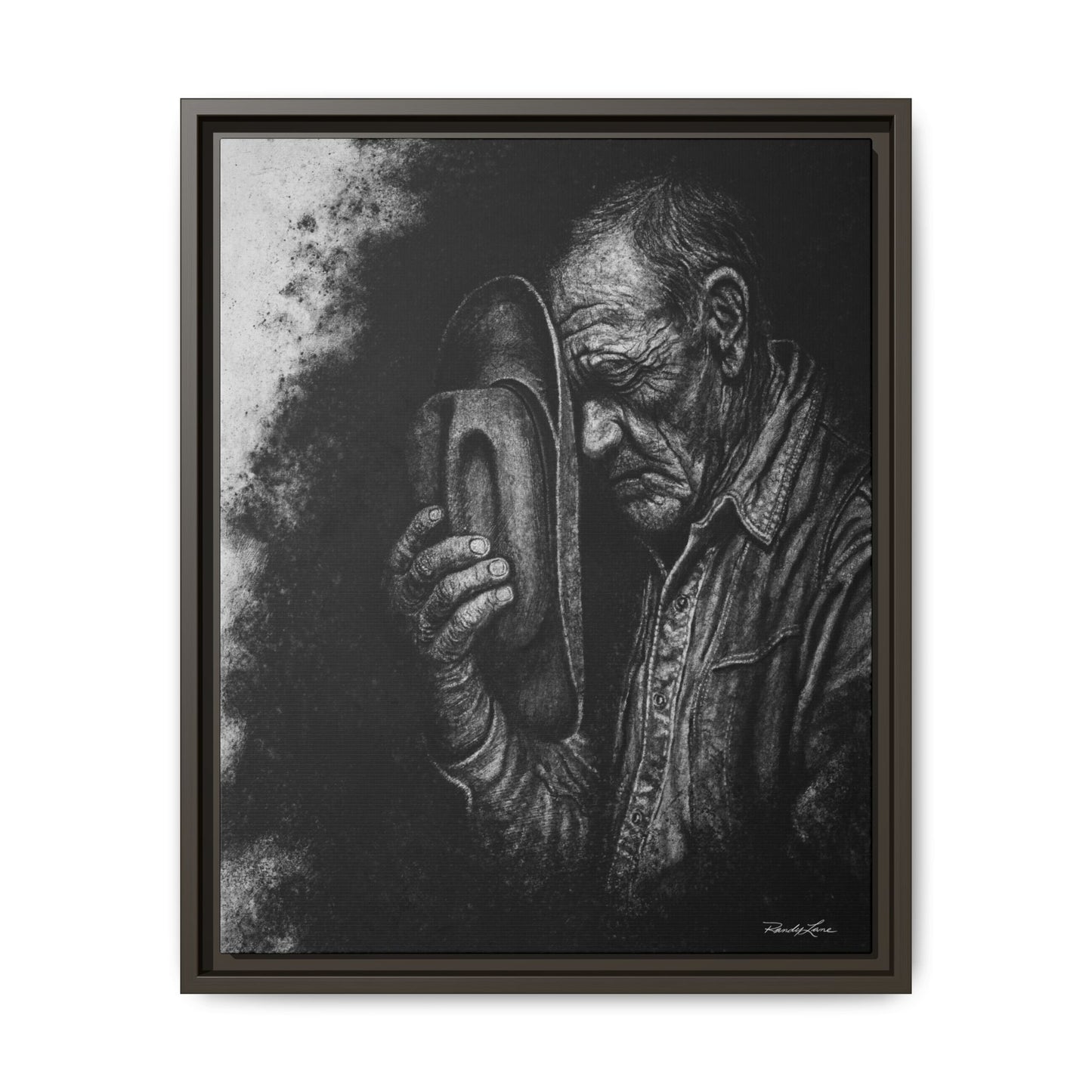 Cowboys Prayer.  Framed Stretched Matte Canvas Art Print