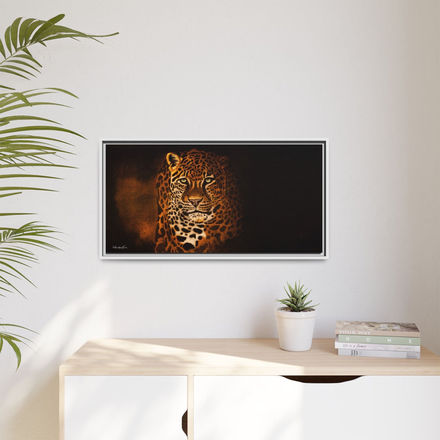 Shadow Hunter, Leopard Framed Canvas Art