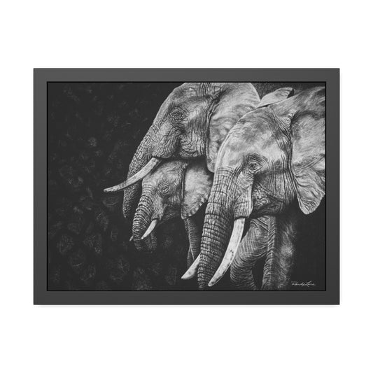 Brushland Bond. Elephant Framed Fine Art Print