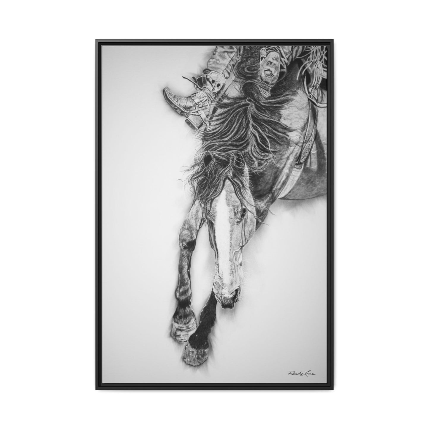 Crazy 8. Framed Stretched Matte Canvas Rodeo Art Print
