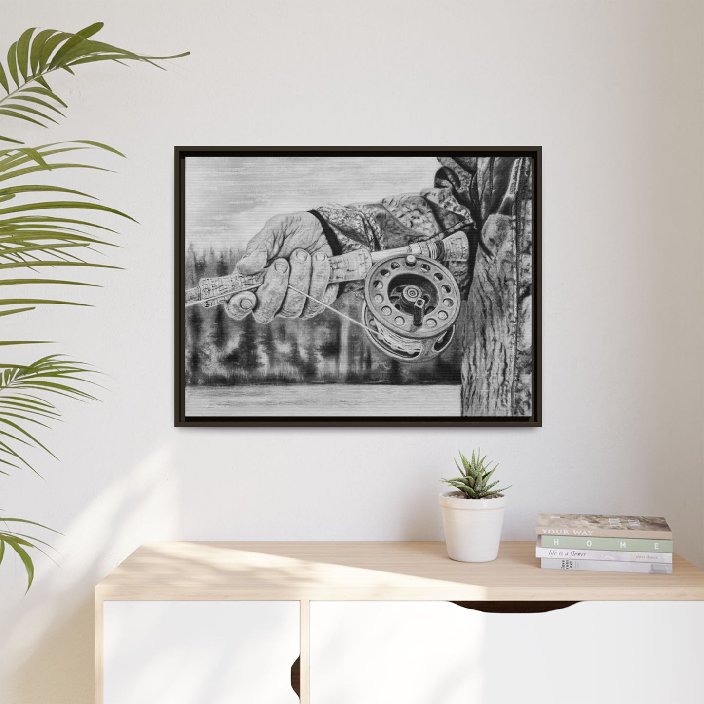Therapy, Framed Canvas Fishing Fine Art Print