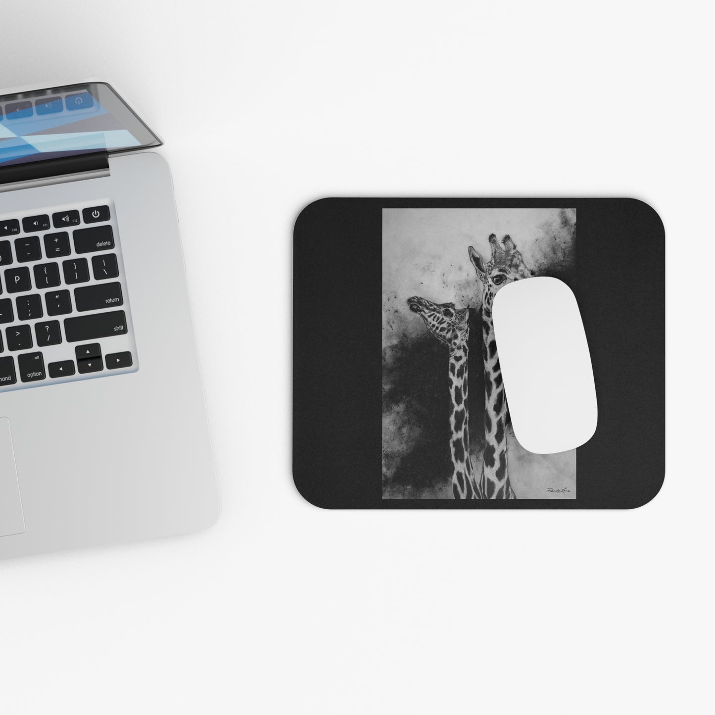 Grace in the Grassland, Giraffe Mouse Pad