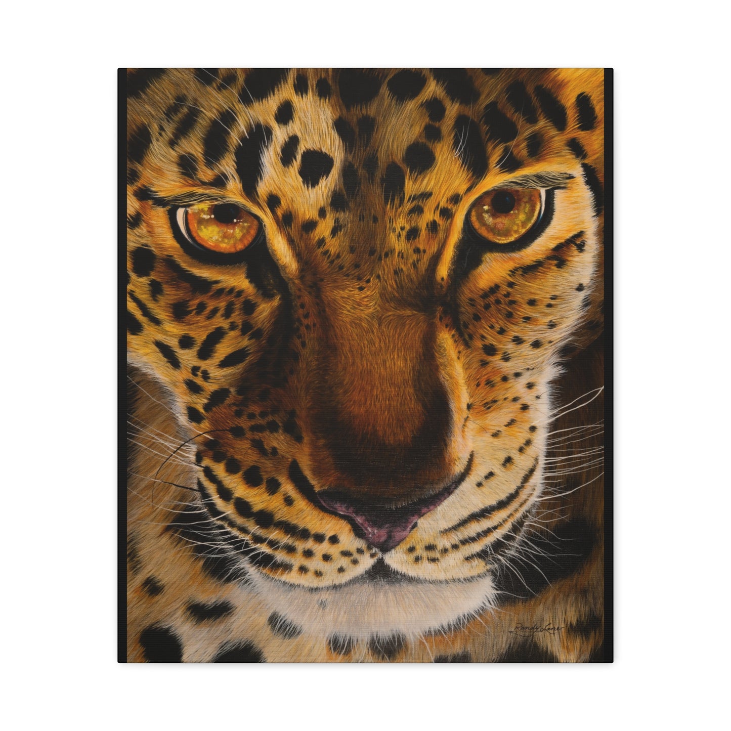 Windows to the Soul, Leopard Stretched Canvas Art Print