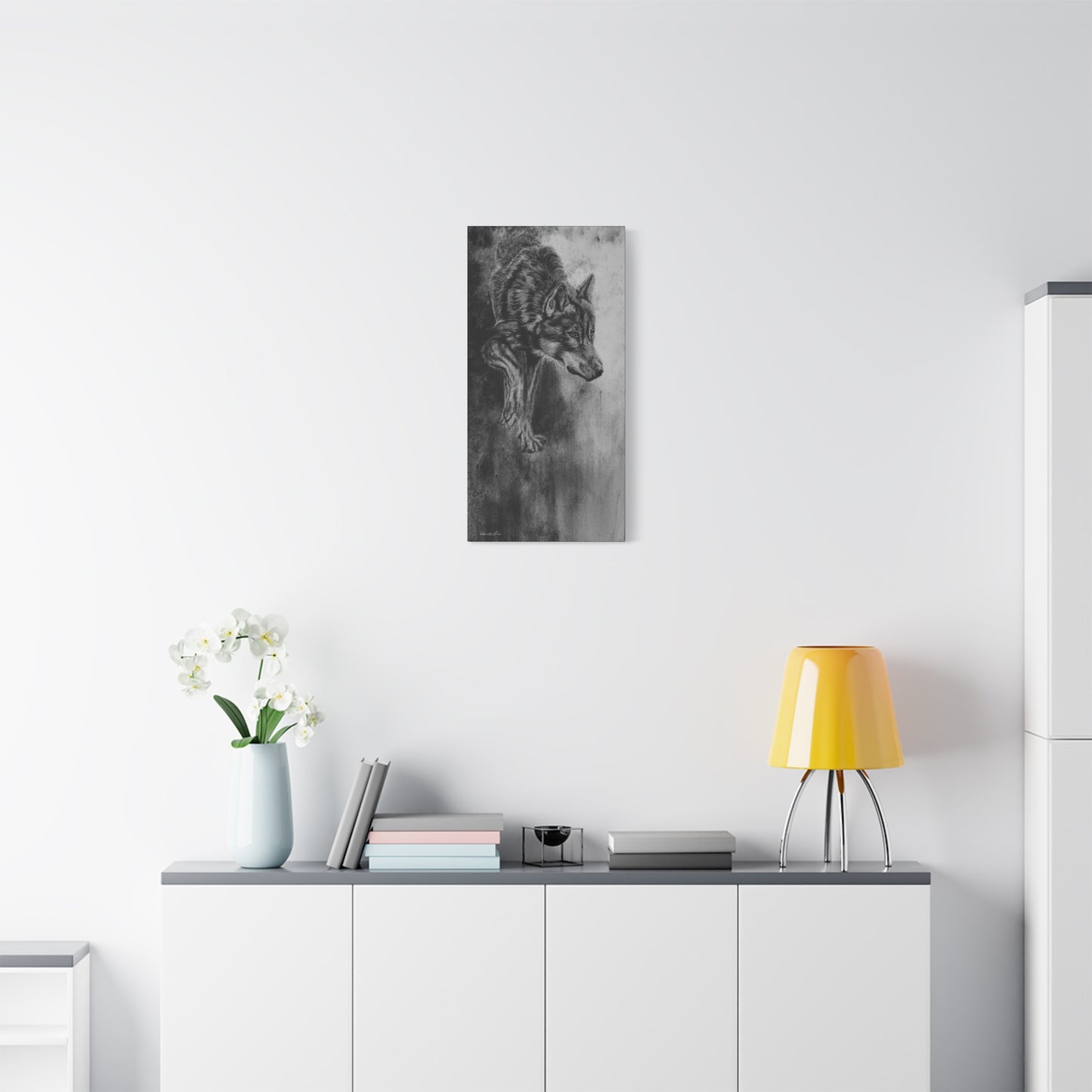 Specter, Wolf Painting Matte Canvas Print — Stretched Wildlife Wall Art
