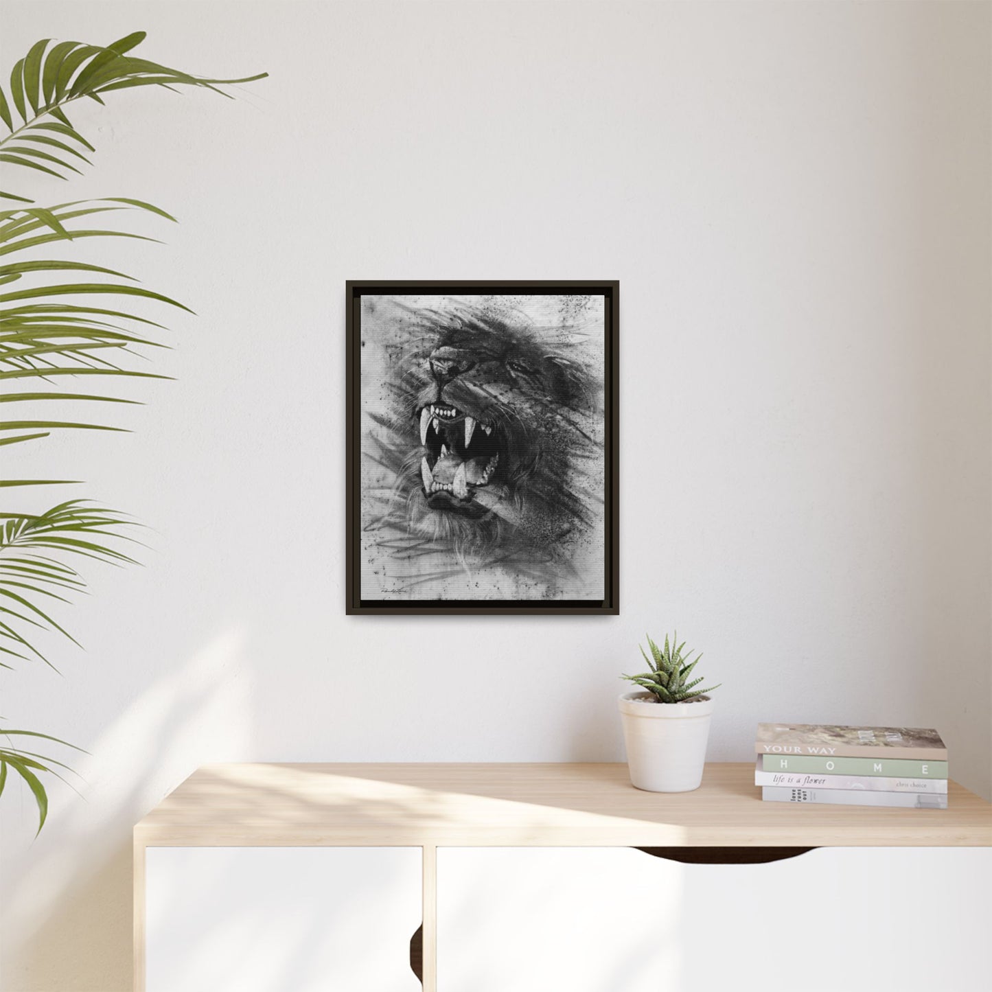 Let the Lion Roar, Framed Canvas Lion Art