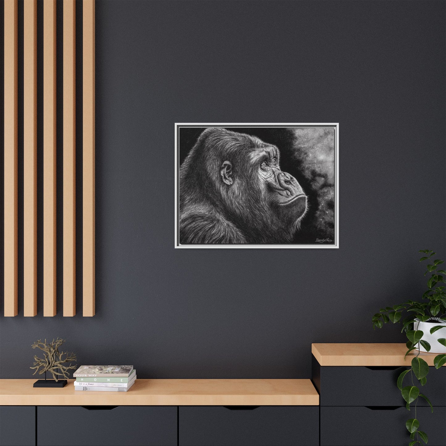 Gorilla, Framed Art Canvas Wall Decor