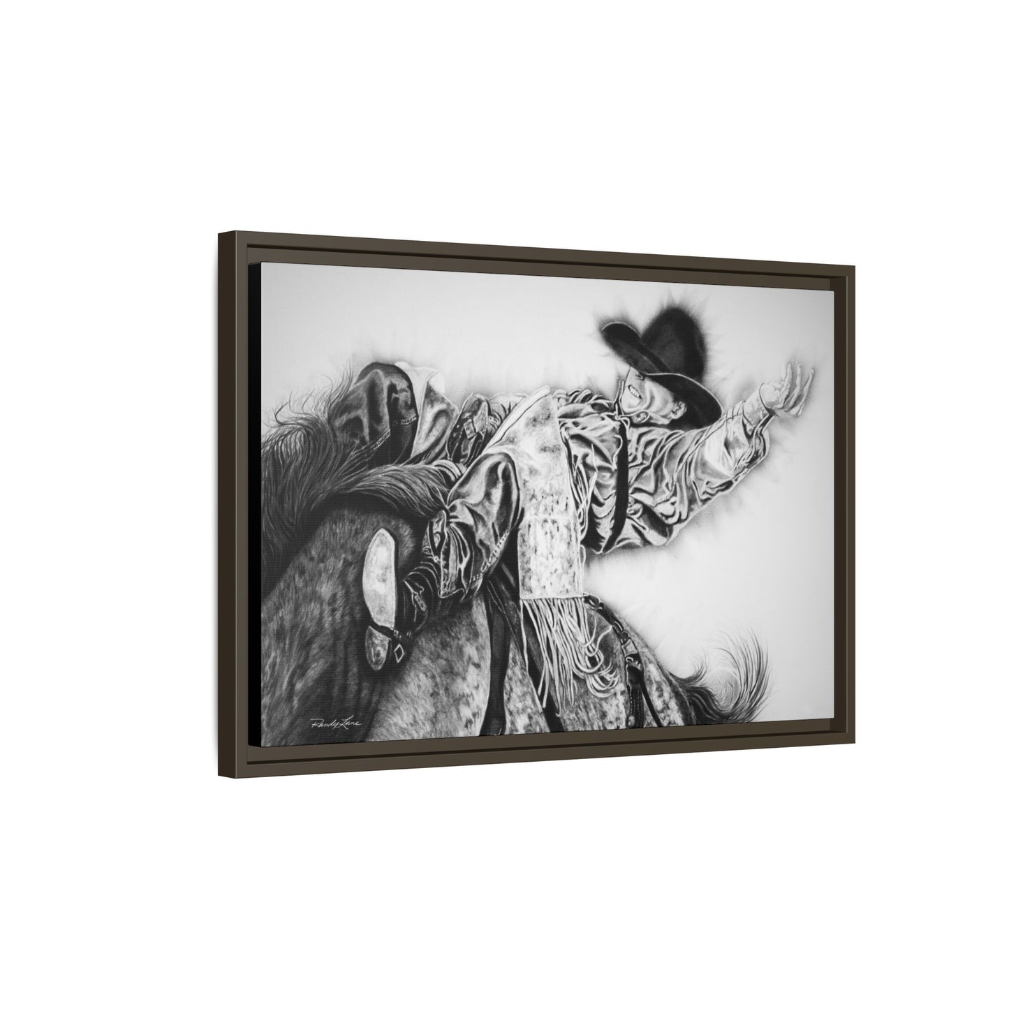 Go Time. Stretched Matte Canvas Framed Rodeo Art Print