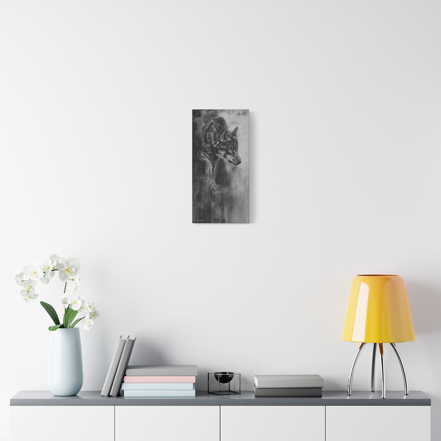 Specter, Wolf Painting Matte Canvas Print — Stretched Wildlife Wall Art