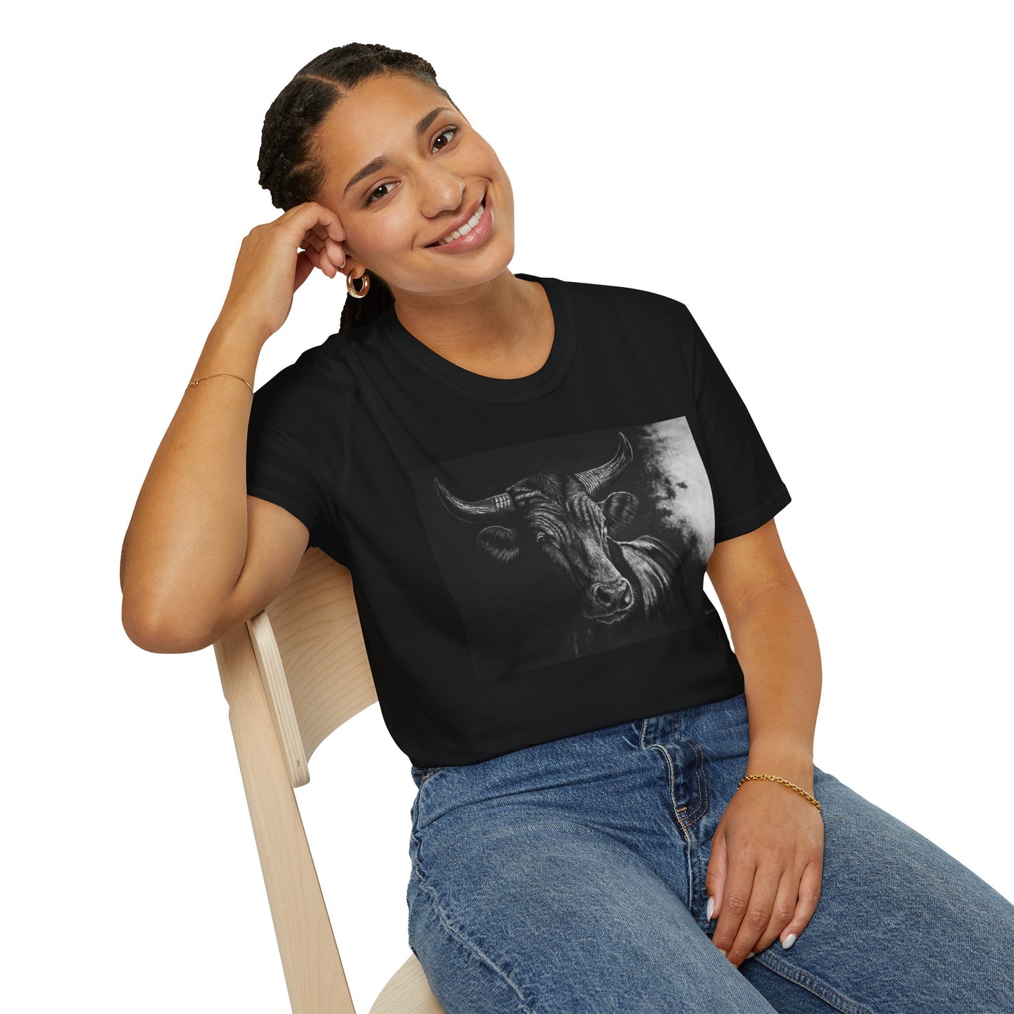Stonebreaker. Bucking Bull Graphic Unisex Softstyle T-Shirt