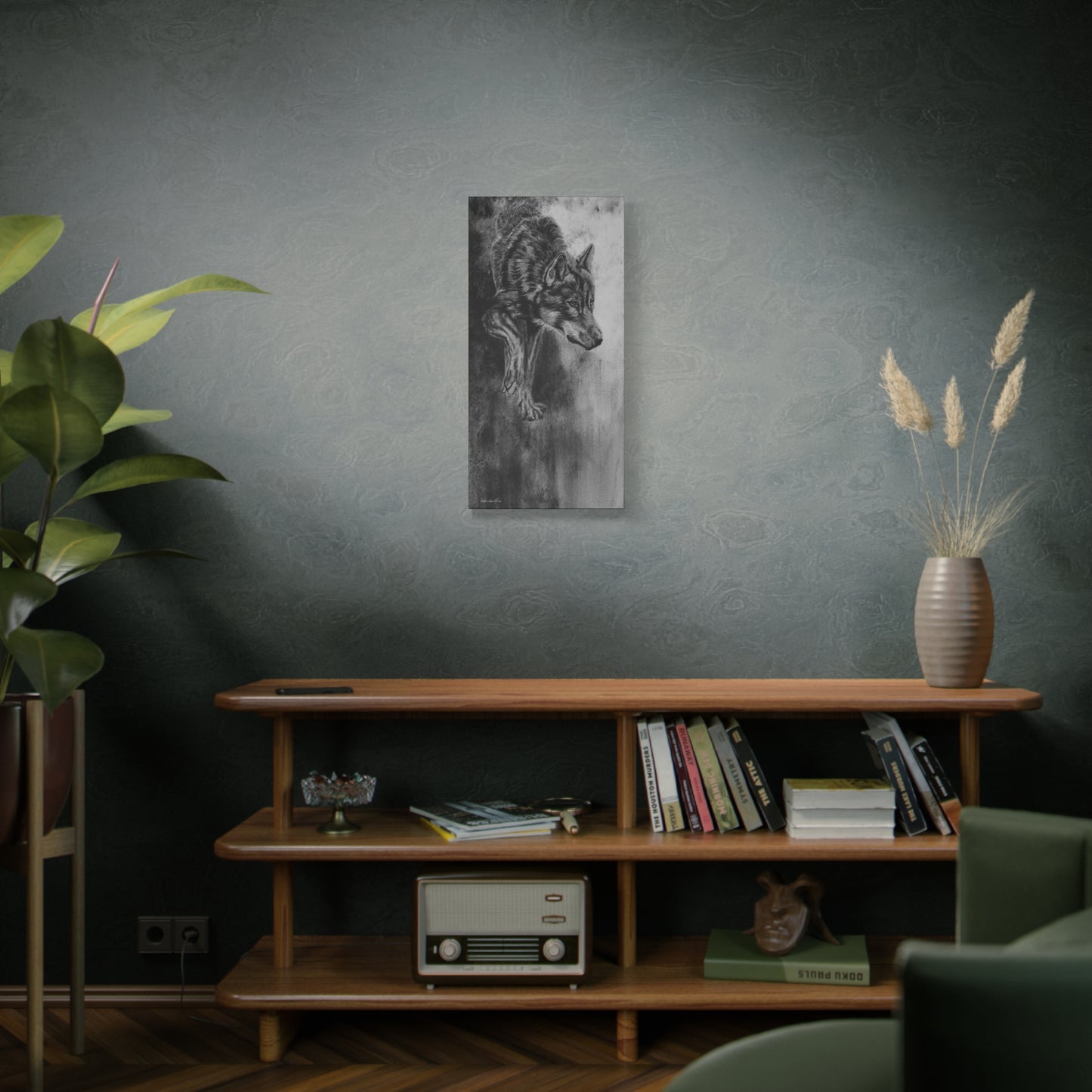 Specter, Wolf Painting Matte Canvas Print — Stretched Wildlife Wall Art