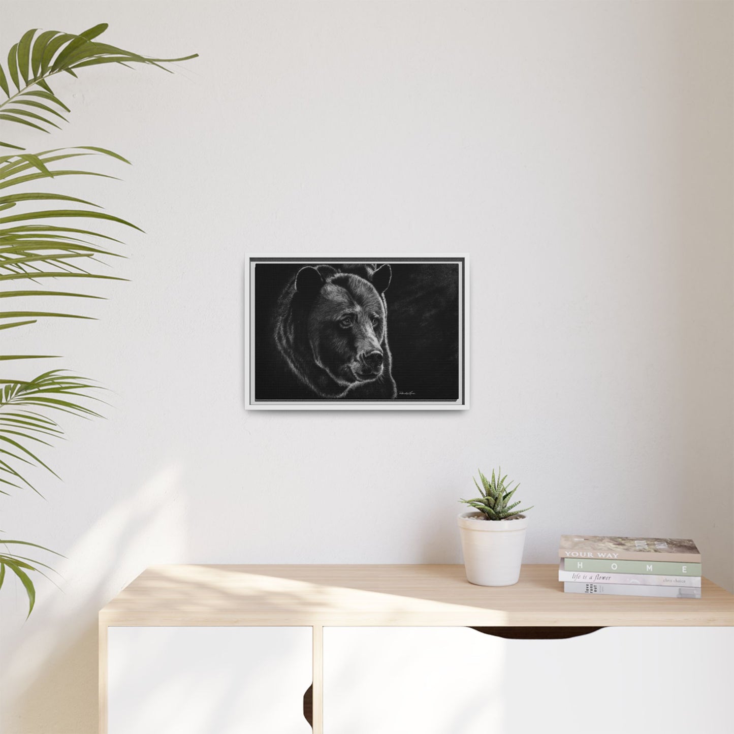 Dominance, Bear Portrait Stretched Framed Matte Canvas Print