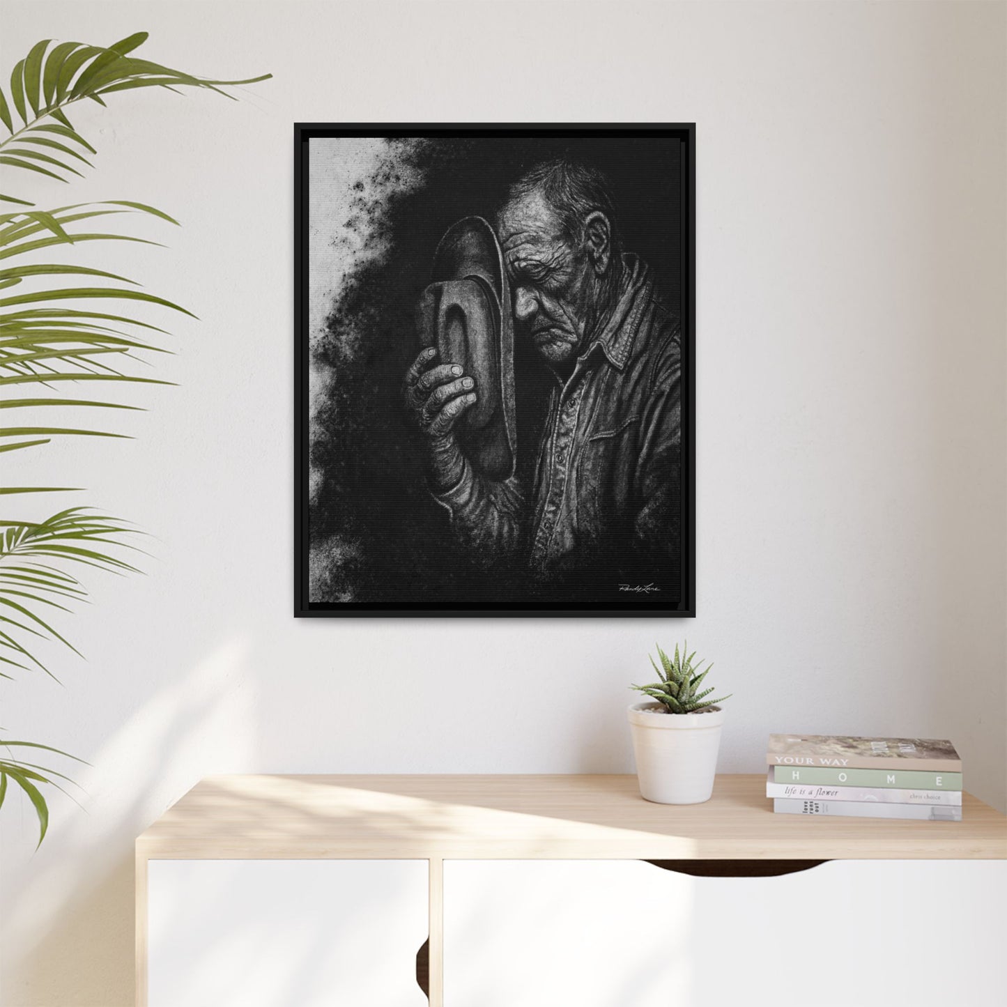 Cowboys Prayer.  Framed Stretched Matte Canvas Art Print