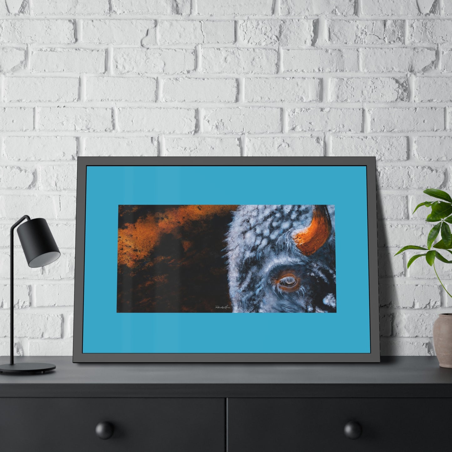 Storm Bison, Framed Fine Art Print