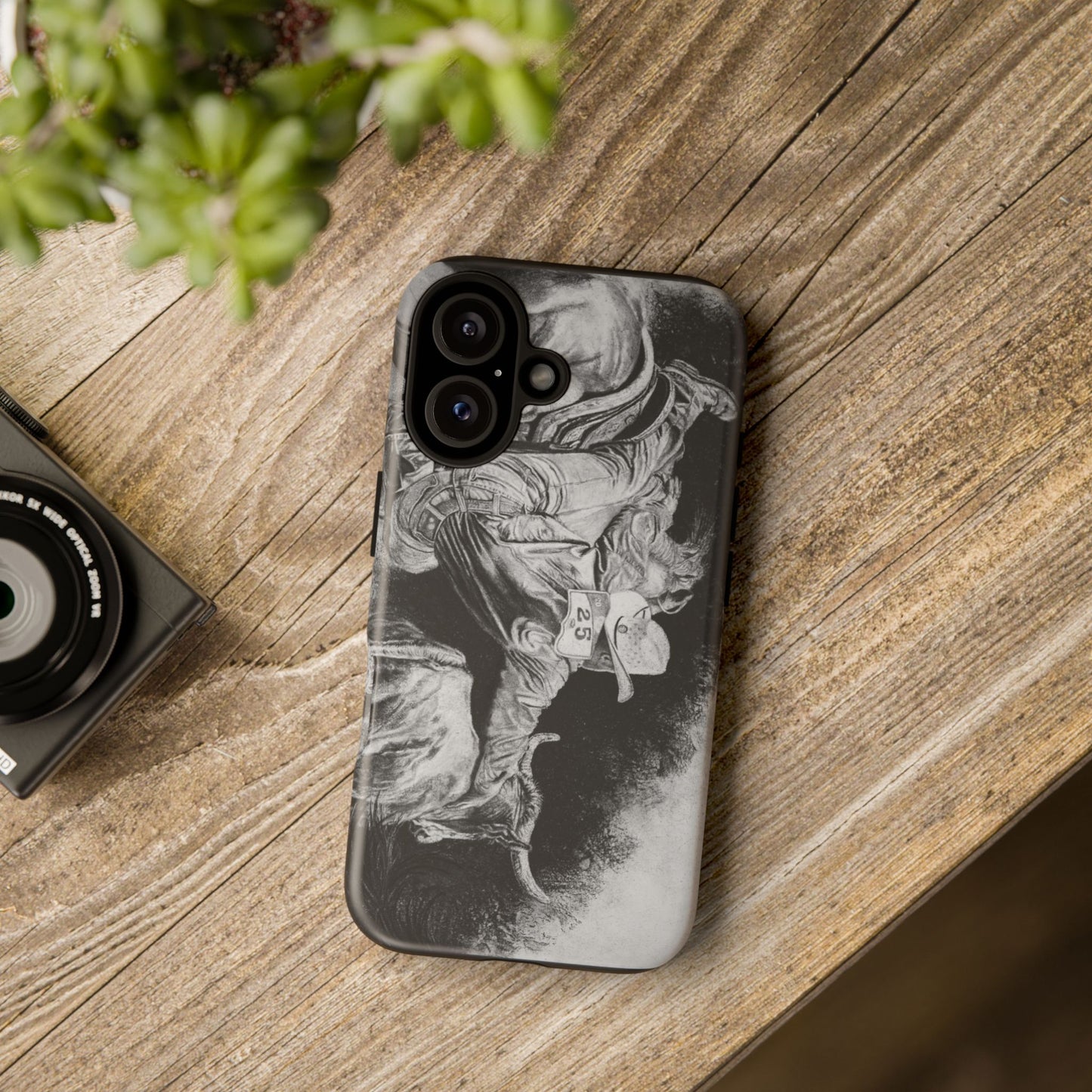 Contact. Cowboy Bulldogger Rodeo Art Phone Case - Tough Cases