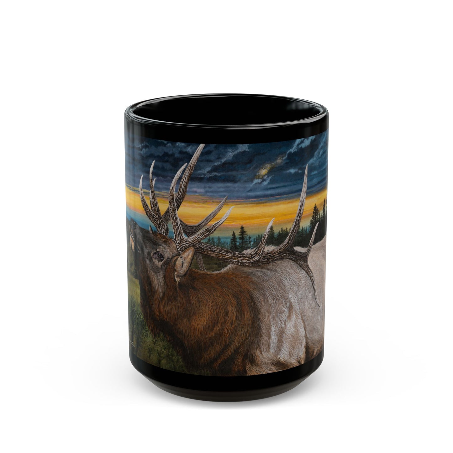 Sunset Serenade, Majestic Elk Coffee Mug