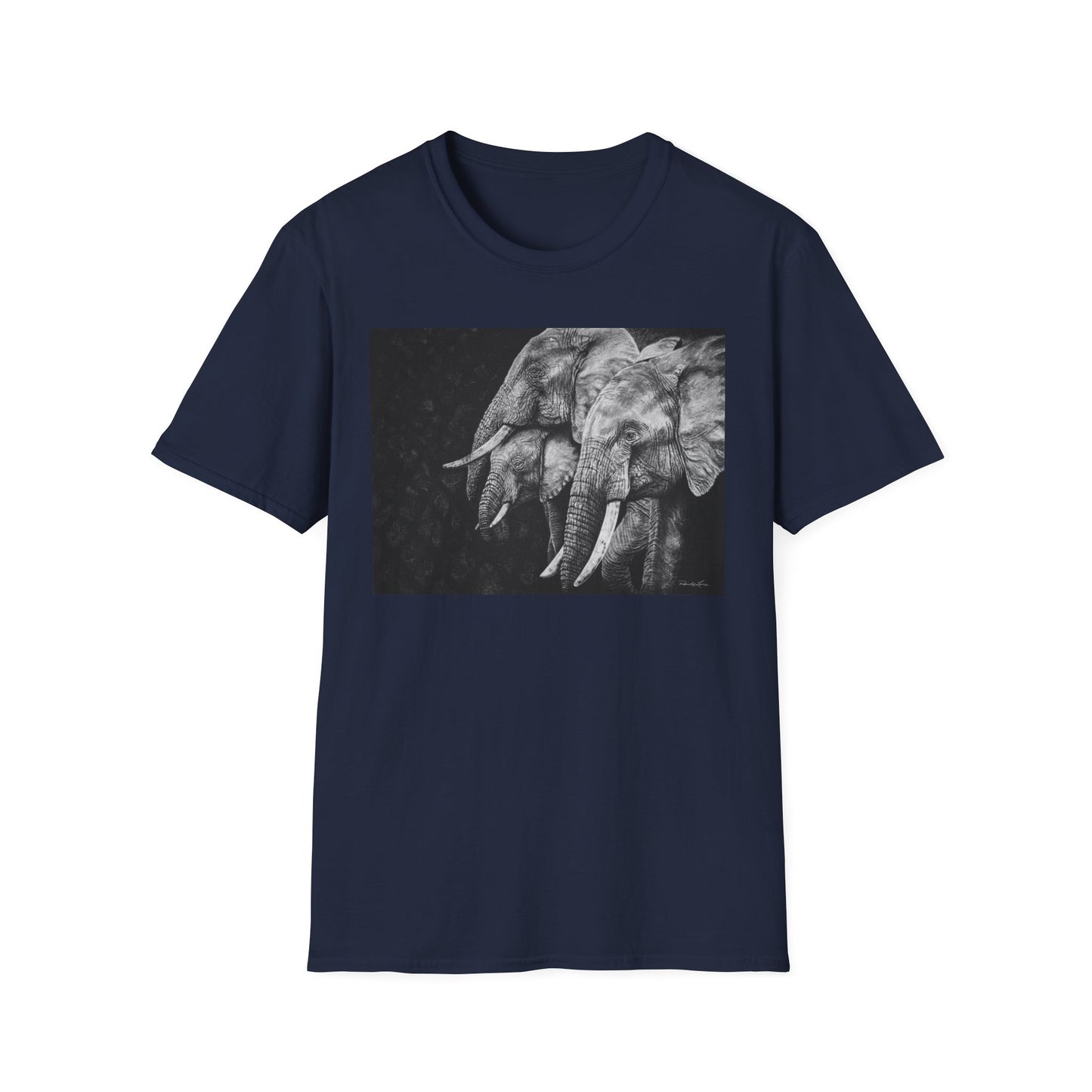 Brushland Bond. Elephant Art Unisex Softstyle T-Shirt
