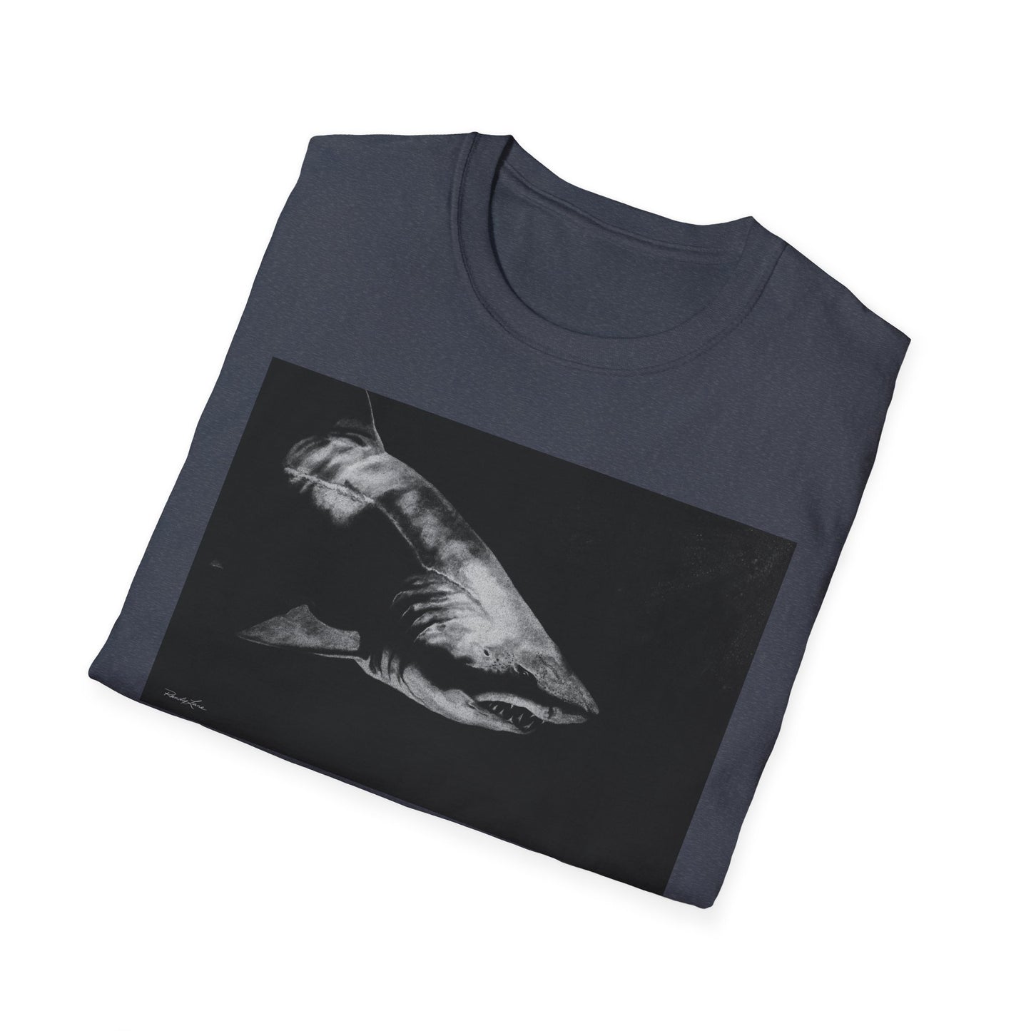 Below, Shark theme Unisex Soft T-Shirt