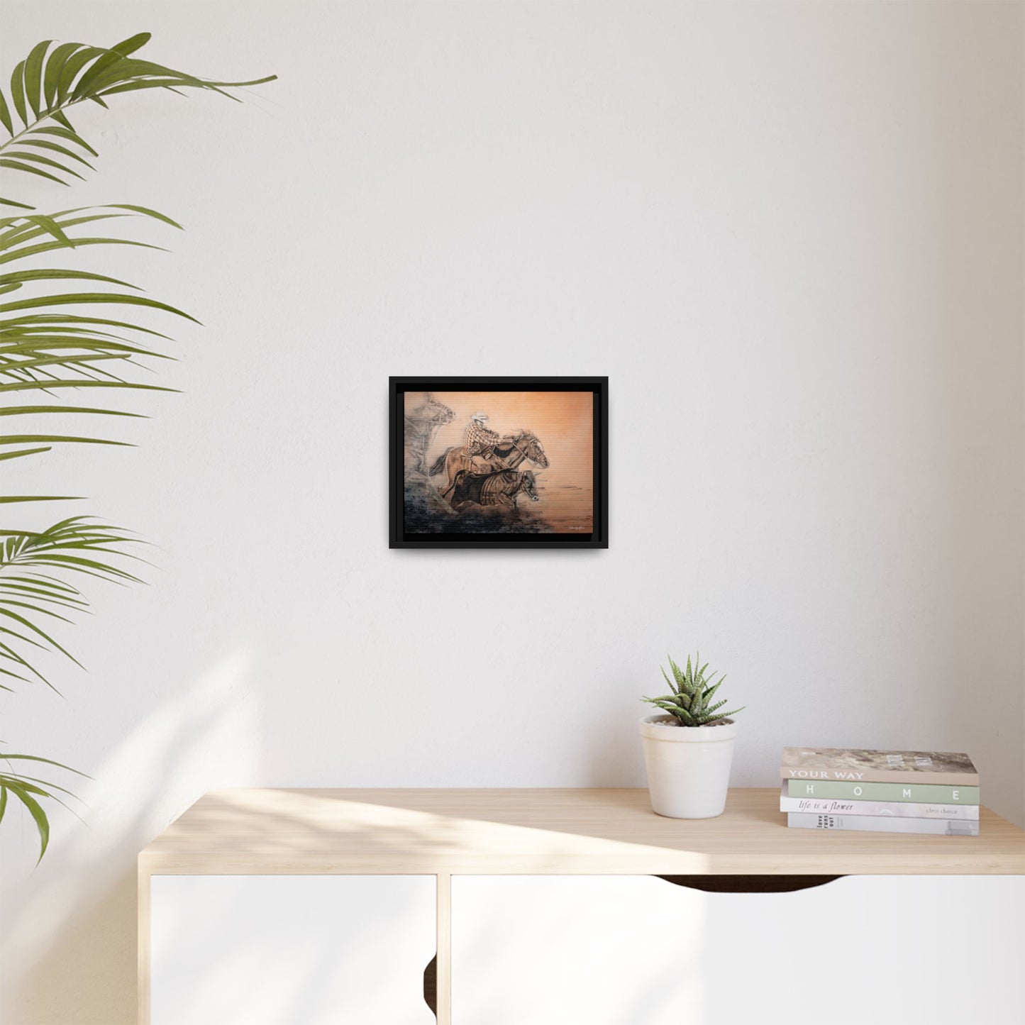 Get Some. Bulldogging Framed Stretched Matte Canvas Print