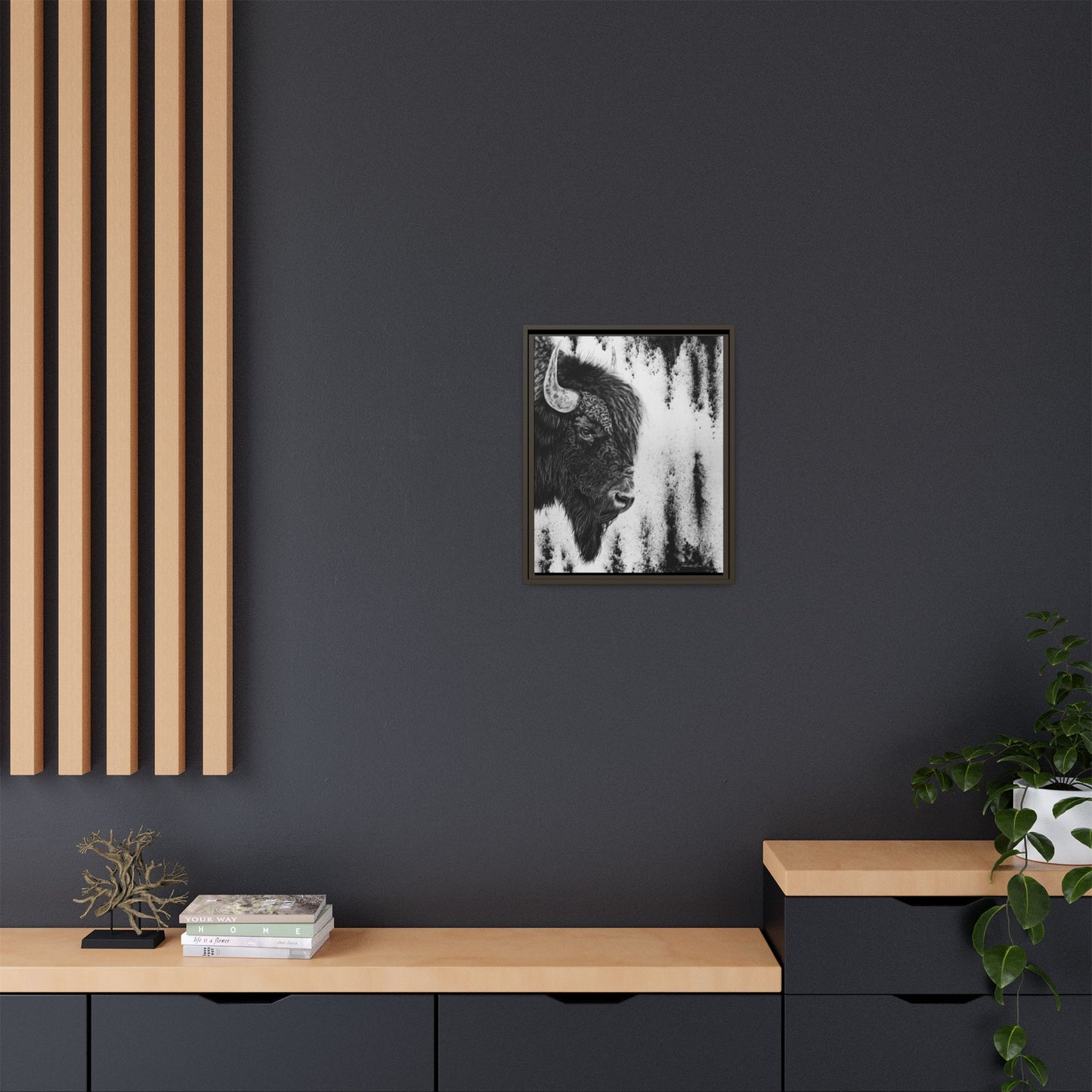 Pride, Framed Bison Canvas Art