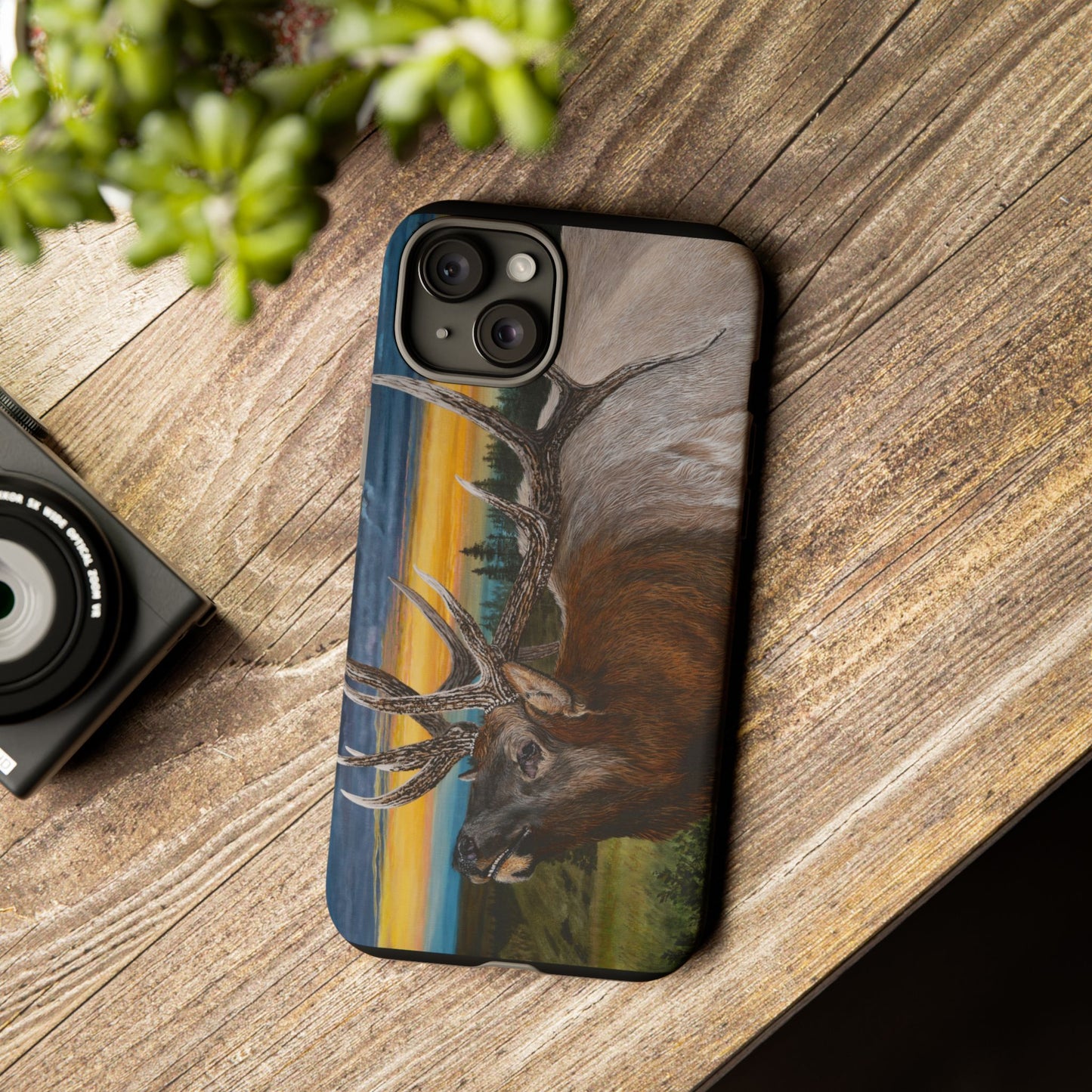 Sunset Serenade, Elk Phone Case