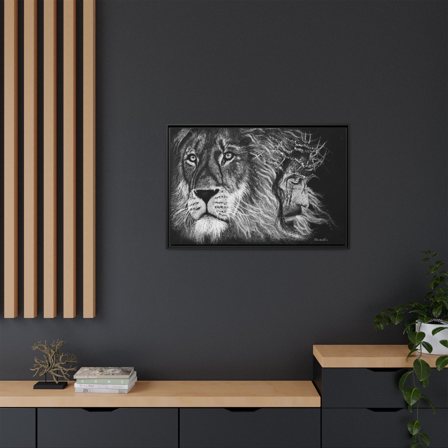 Lion King, Framed Matte Canvas Print