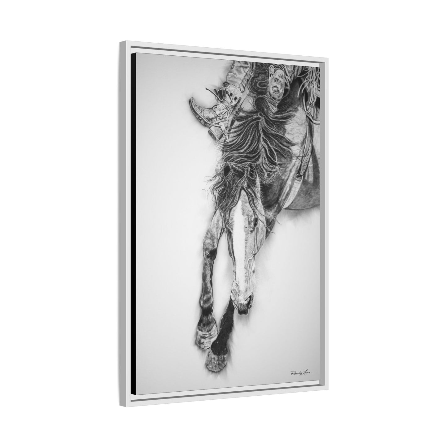 Crazy 8. Framed Stretched Matte Canvas Rodeo Art Print