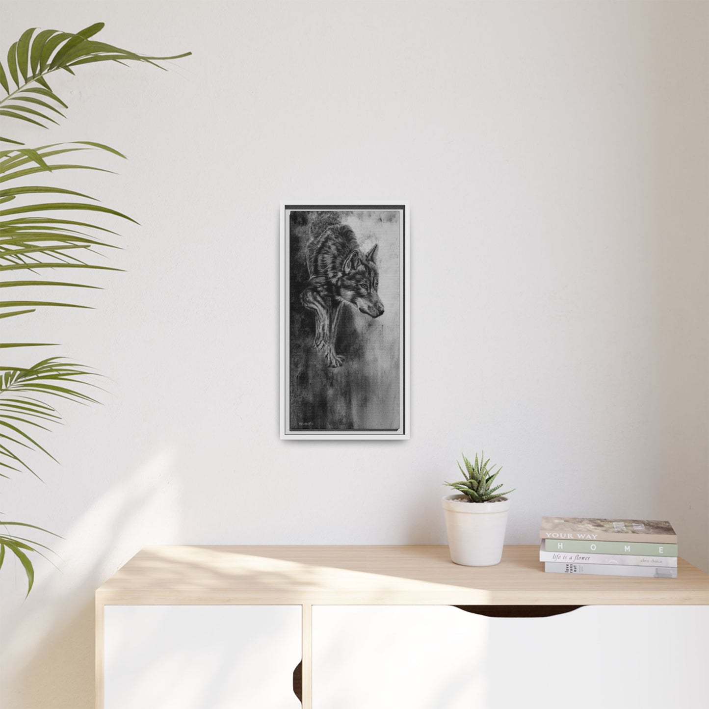 Specter, Wolf Portrait Framed Matte Canvas Wall Art