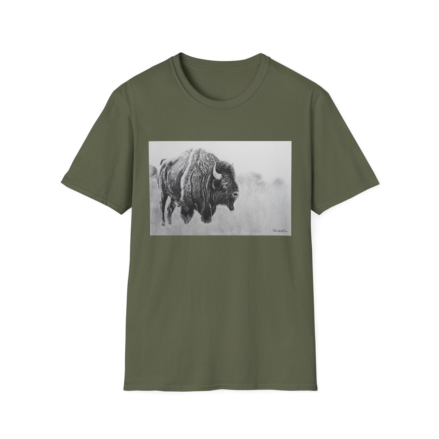 Prairie Bison, Bison Painting T-Shirt — Buffalo Wildlife Tee