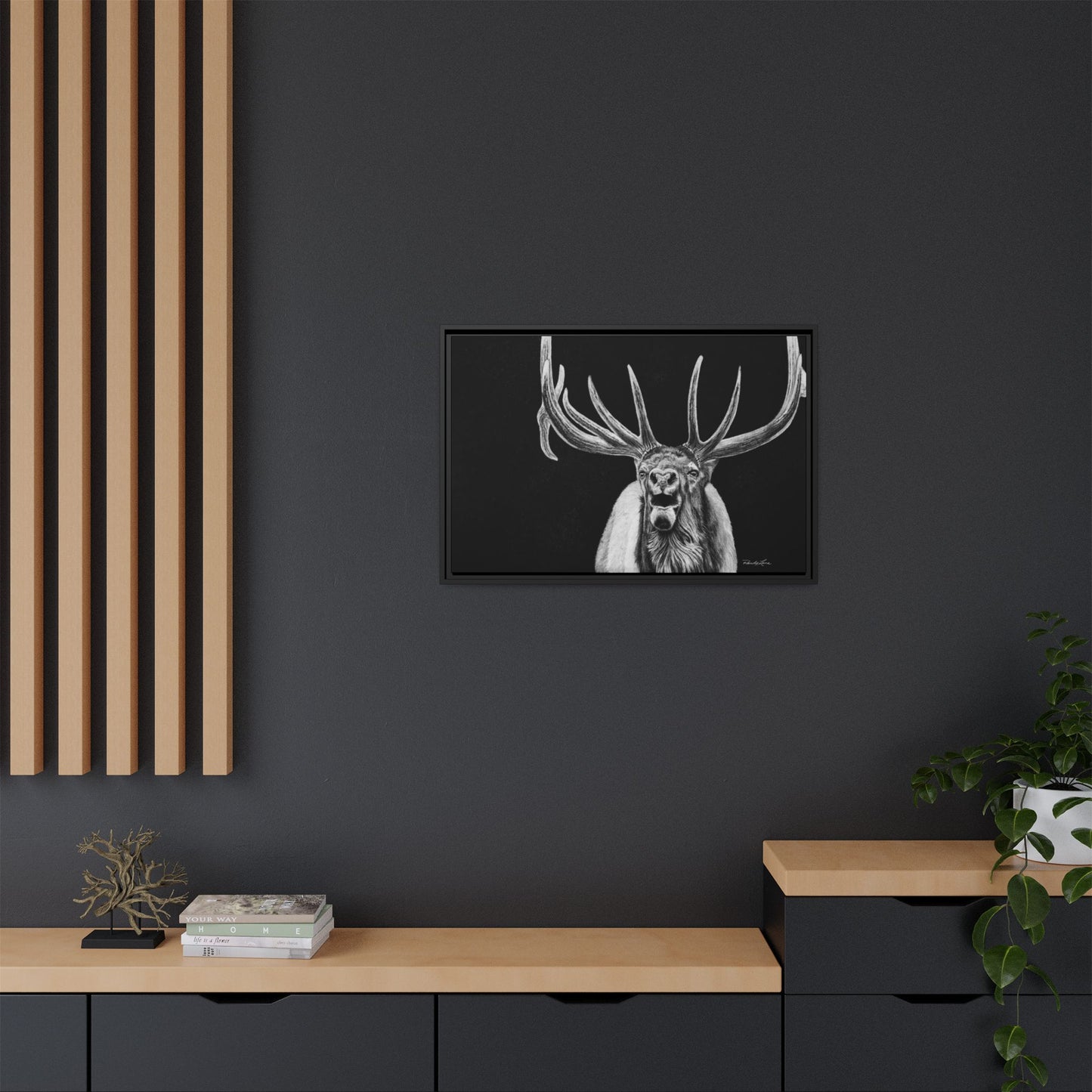 Heavy is the Crown, Elk Matte Canvas Print, Framed (Multi-color)