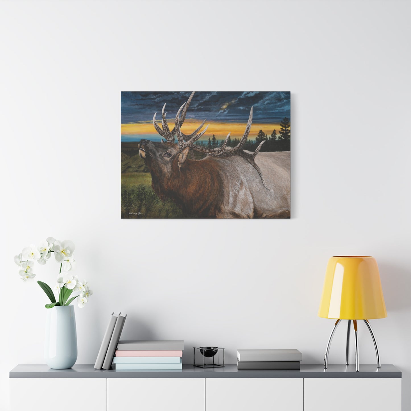 Sunset Serenade,  Elk Canvas Art Print