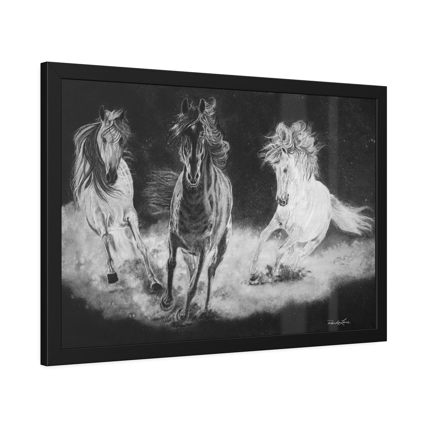 Midnight Run. Framed Fine Art Horse Print